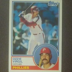 1983 Topps Ozzie Virgil Philadelphia Phillies #383 Baseball Card Vintage Collectible Sports