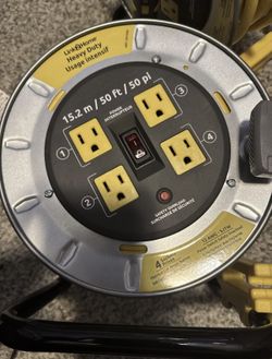 50 Ft. 12/3AWG 13AMP Heavy-Duty Professional Grade Metal Extension Cord Reel wit