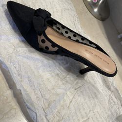 Elegant Black Kitten Mule Heels Size 7/7.5