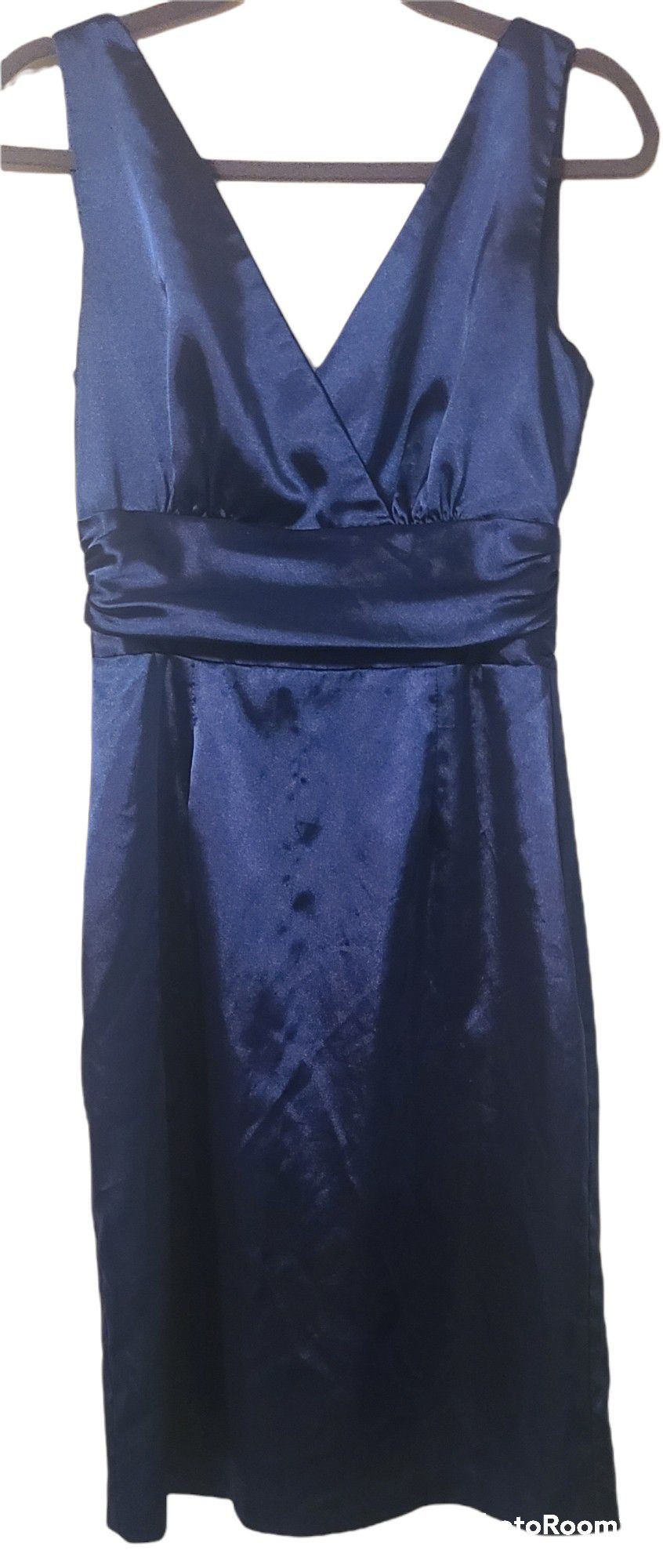 Gorgeous Satin Fitted Dress. Royal Blue. Size 8. 