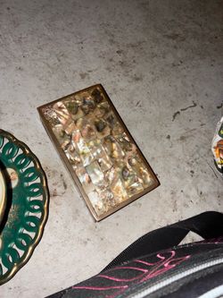 VINTAGE MEXICAN ABALONE & ALPACA METAL TRINKET BOX ✨