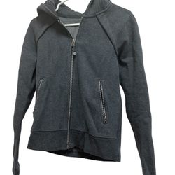 Lululemon Happy Yin Year Scuba Hoodie Jacket in Heathers Black Gray Sz. 6