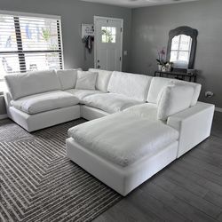 New White Sectional Cloud Couch Sofa