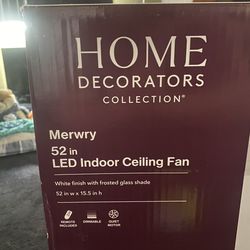 Merwry  52 in. Integrate LED Indoor White Ceiling Fan with Light kit and Remote Control