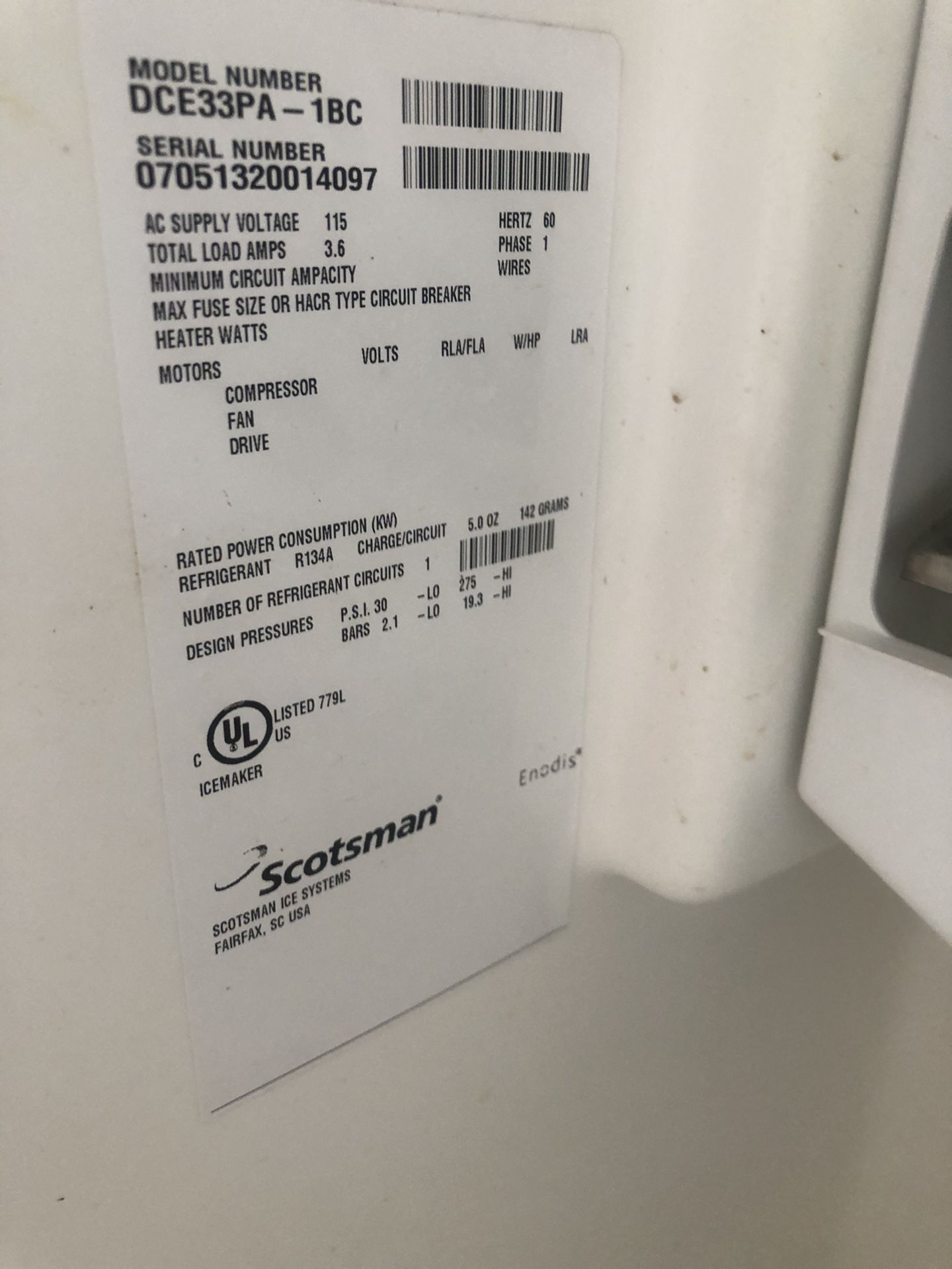 Scotsman DCE33PA-1BC Automatic Ice Maker for Sale in Las Vegas, NV ...