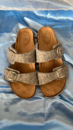 Gray Fleece Slides