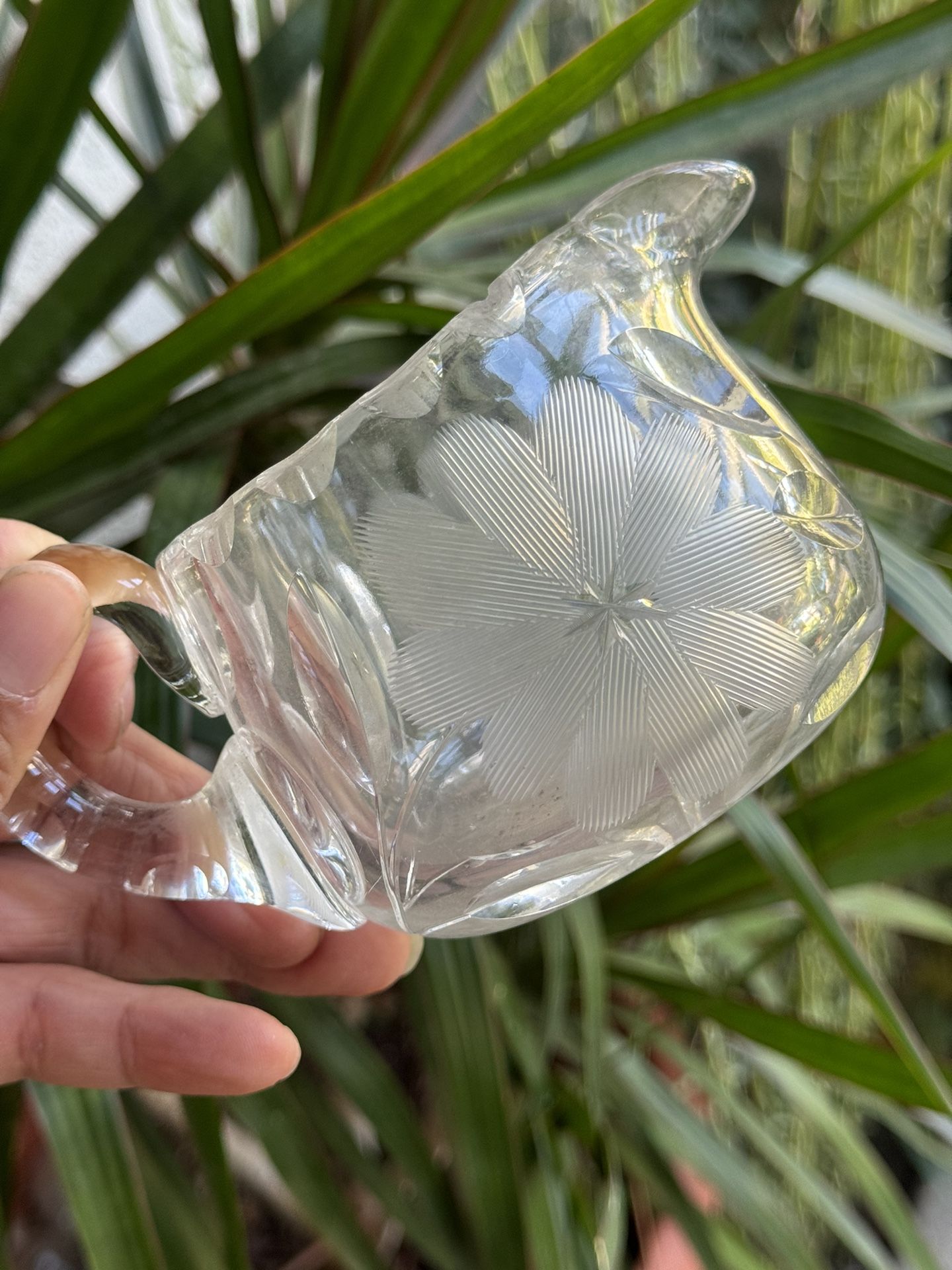 Vintage Pressed & Etched Glass Creamer