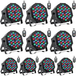 New  U`King Stage Lights 10 Packs 36LED RGB LED Par Lights, 7 Channel DJ Party Lights with Remote Control & DMX Controller Sound Activated Uplights