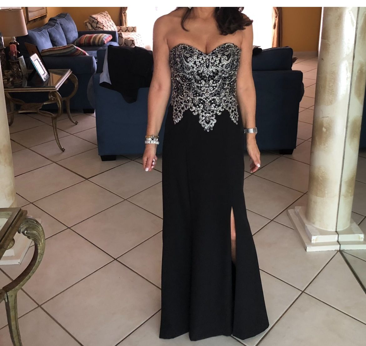 Black And Silver Gown