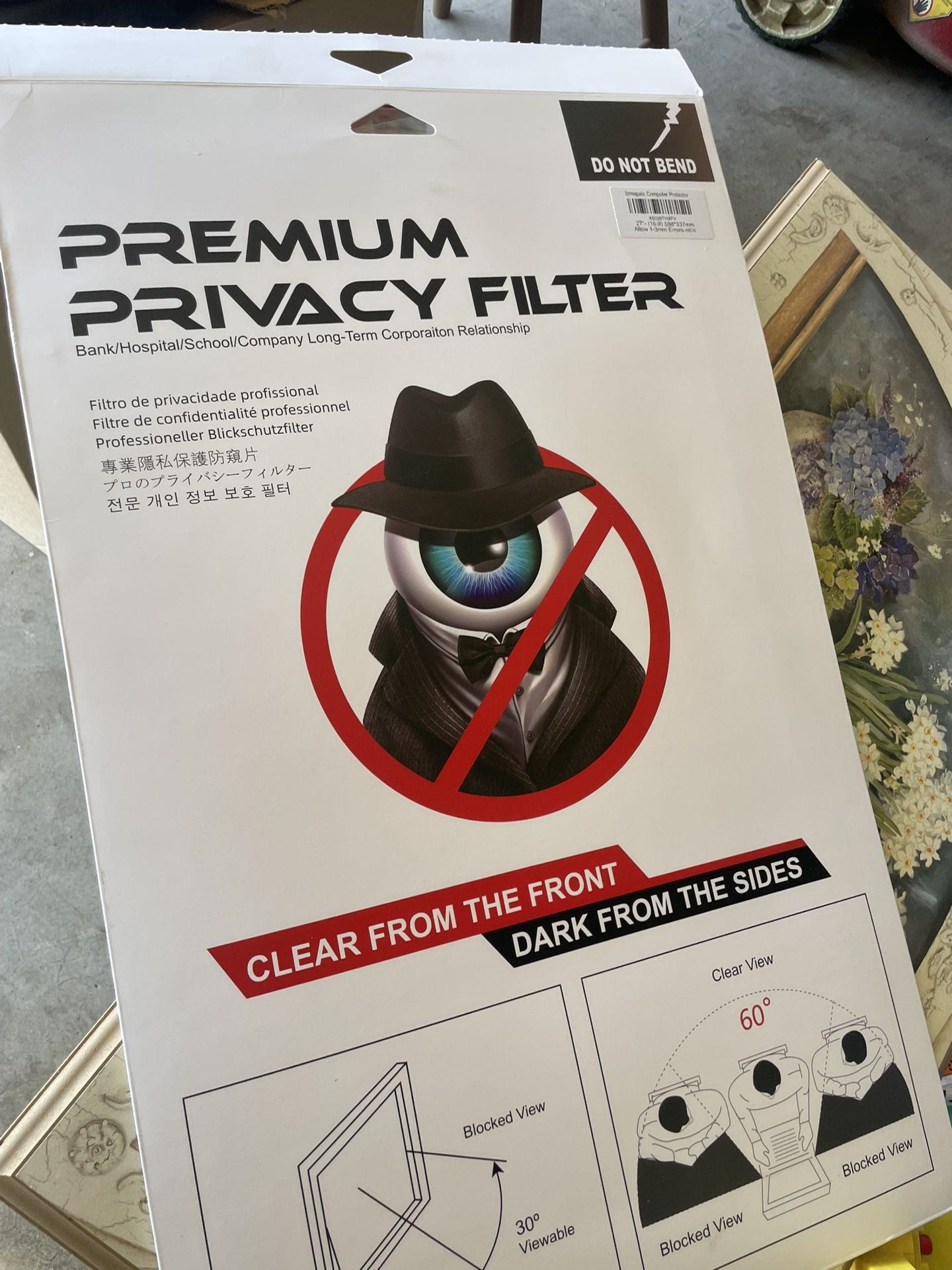 Privacy computer screen, monitor privacy