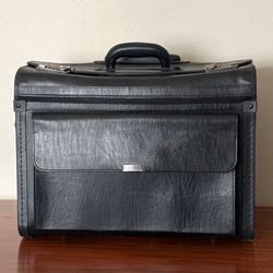 Vintage Black Pilot Case Travel Catalog Business Rolling Luggage Lawyer Wheeled Laptop Suitcase Cabin Hand Trolley Bag