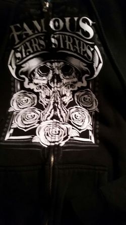 Famous stars and straps zip up hoodie