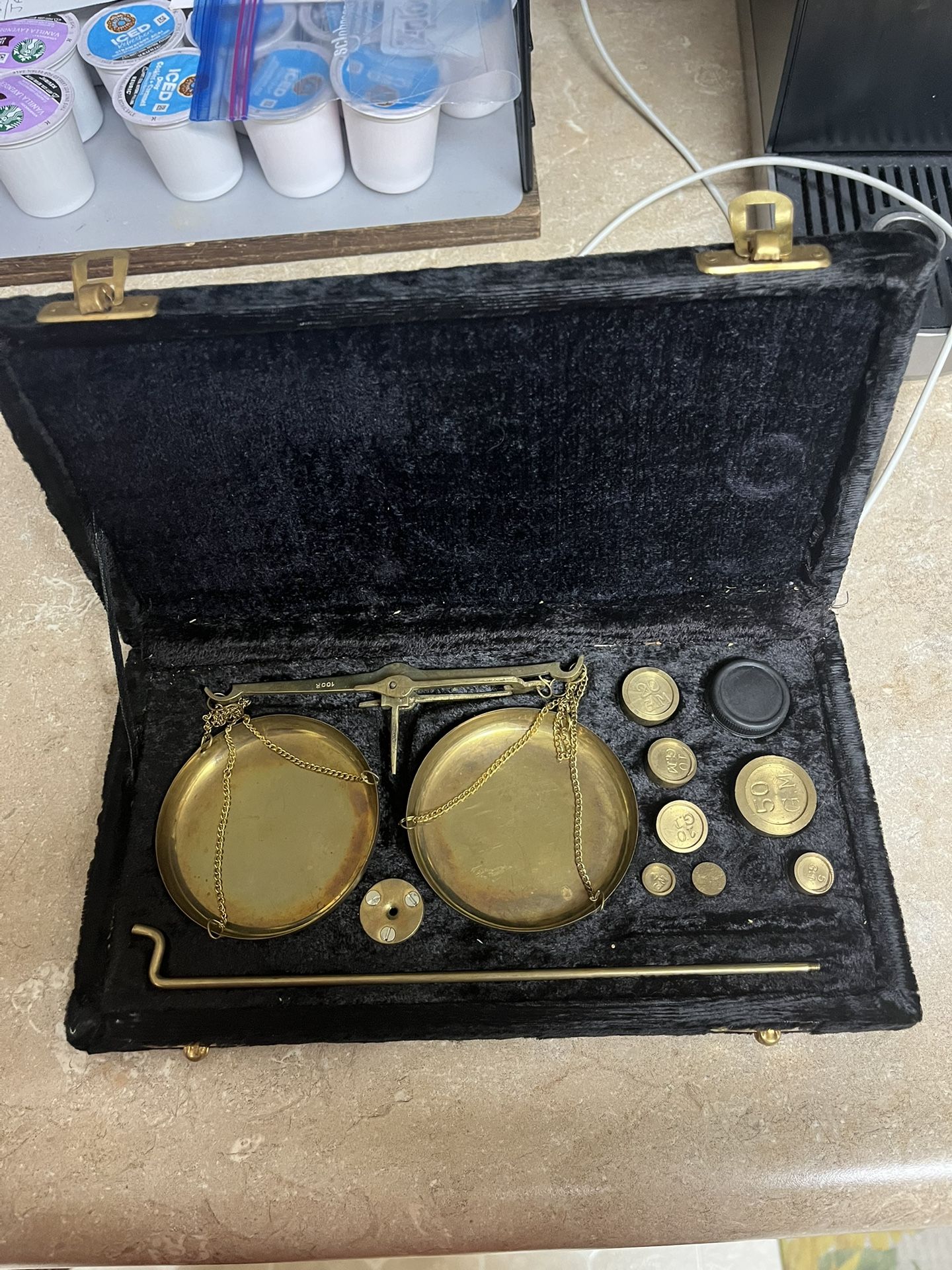 Jewelry Vintage Brass Weight Scale 