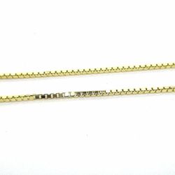 14K Yellow Gold 18" Box Chain & Jewish Chai Charm Pendant Necklace 6.6g #32205