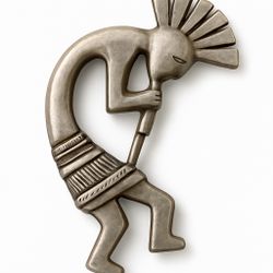 Beautiful Vintage Navajo Sterling Silver Kokopelli Brooch – Signed Glen & Irene Sandova