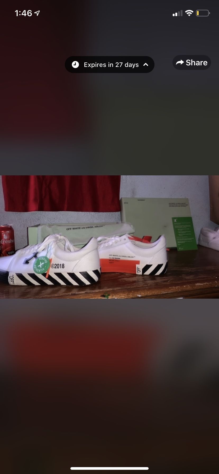 Off white shoes perfect condition