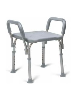 Medline Backless Shower Chair with Arms - 350 Ib. capacity, Bench, Stool, Seat for Elderly, Seniors Independent Adult and Disabled Adults