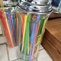 Straw dispenser with brand new straws $10