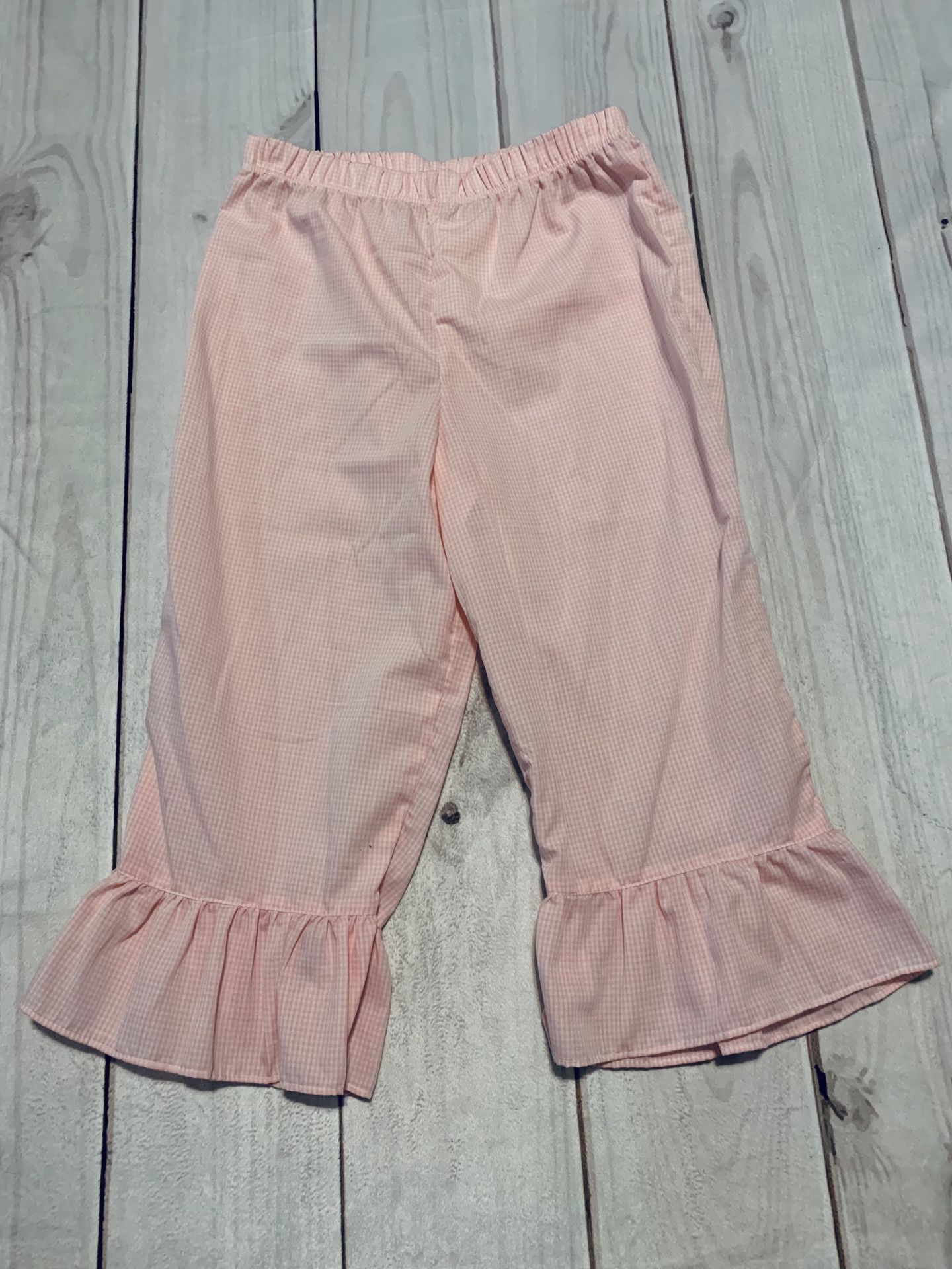 NWT Pink Gingham Ruffle Pants - Size 8