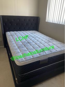 Full size bed frame and mattress
