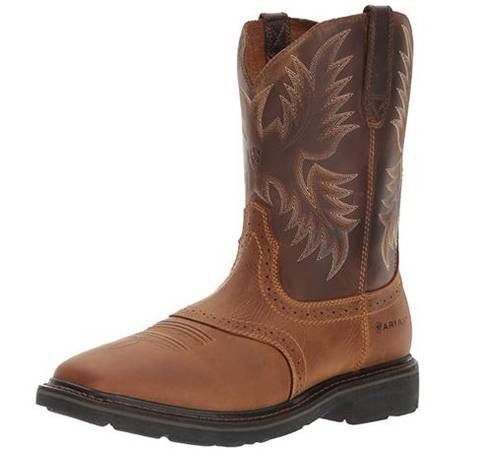 NEW SZ 8.5 Or 10 Or 12 Or 13 Or 14 Ariat Men Sierra Wide Square Toe Work Boot Soft Toe Synthetic sole