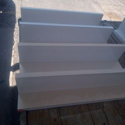 2 White Panels with 4 shelfs each