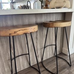 wood barstools set of 2