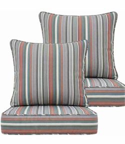 Brand New 24x24 Outdoor Deep Seat Cushion Set of 2 Striped Patio Chair Covers