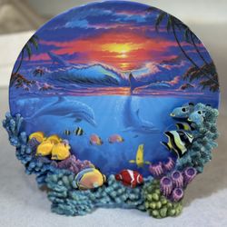 Sea Life At Sunset Collector's Plate by Anthony Jones