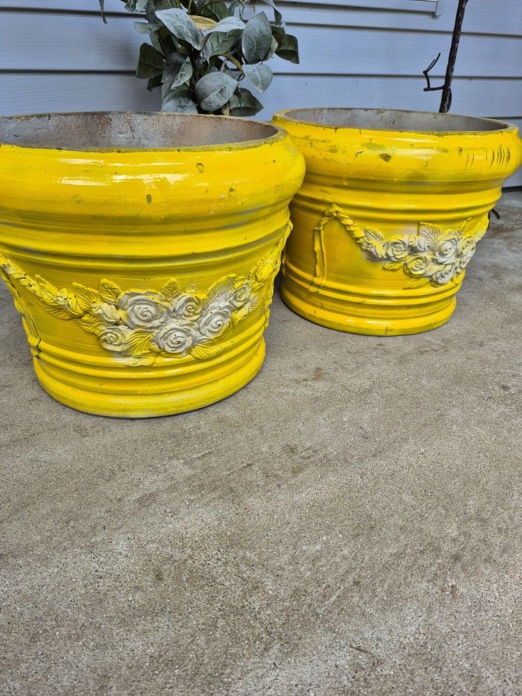 Planters H 11"1/2, W 15", Both $35