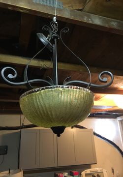 Glass chandelier and other light head