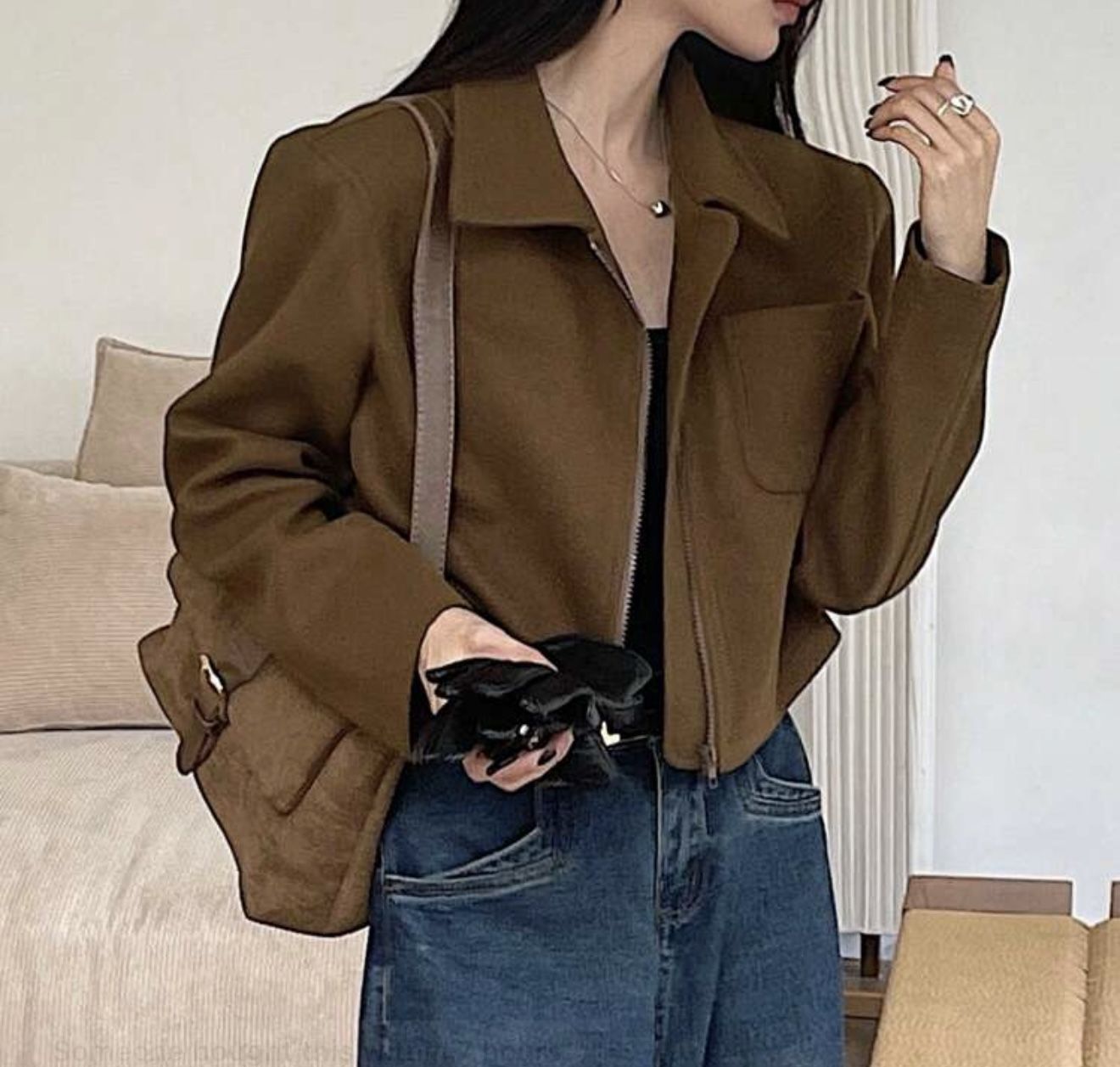 🍁Nice Jacket/ Linda chaqueta. Color brown.