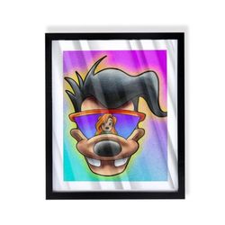 Max from the goofy movie as powerline custom art on black frame