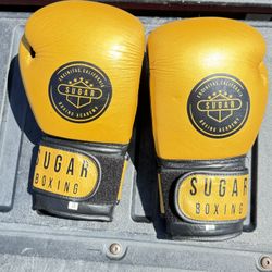 16oz Sugar Boxing Academy Gloves - Yellow & Black