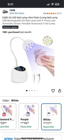Mini UV LED Nail Lamp White