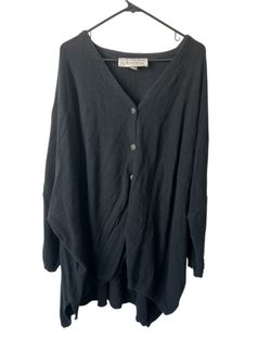 Stephanie Schuster One Size Fits All  Black Long Cardigan Sweater  Vintage    Comes from a pet and smoke free people.  Measurements are in the picture