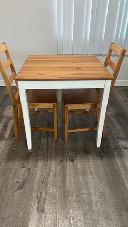 Wood Dining Table and 2 Chairs Set