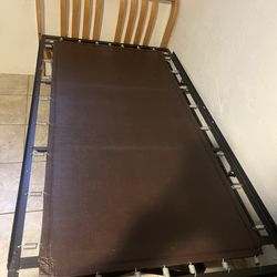 Twin size bed frame metal trundle