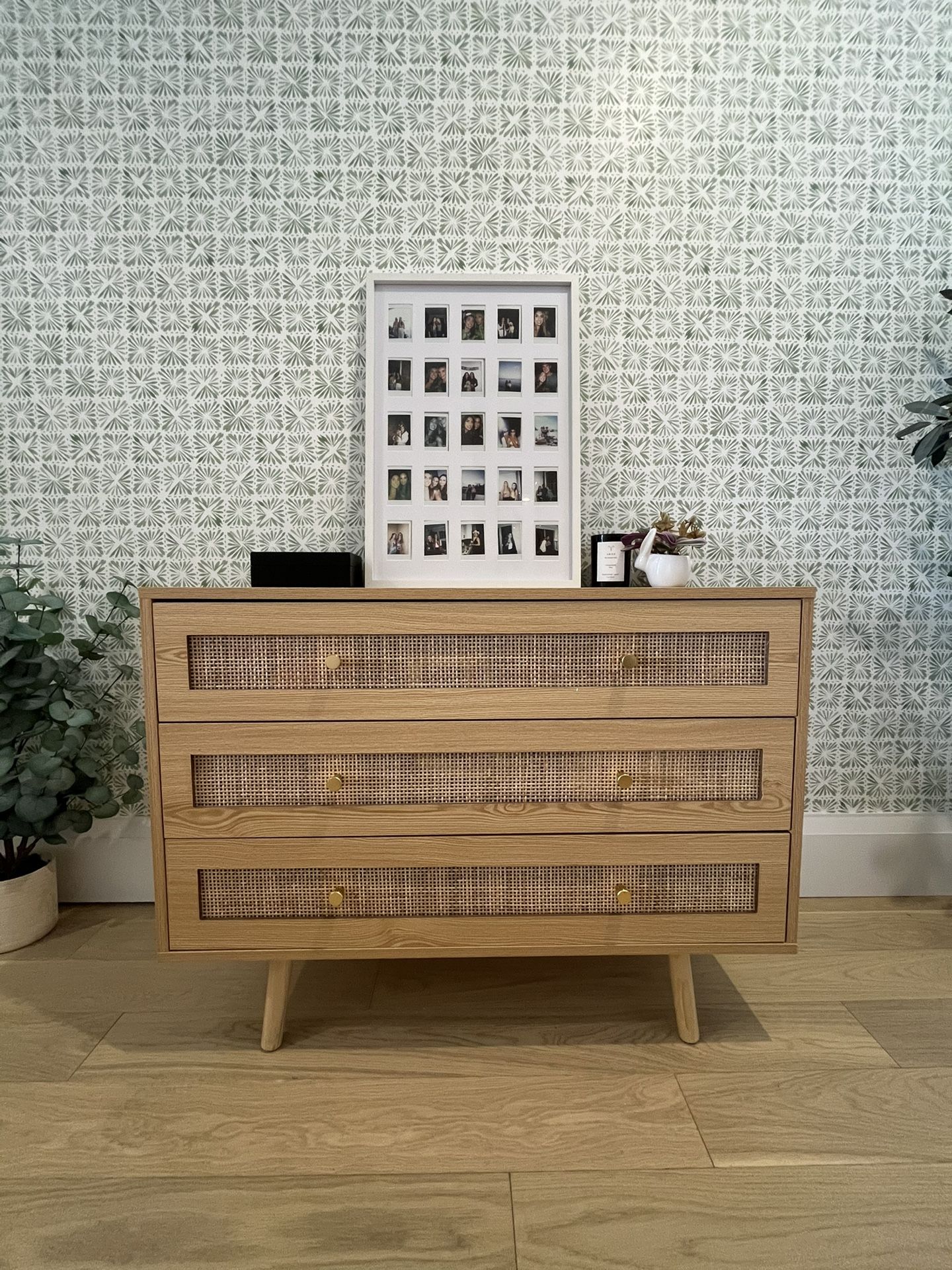3 Drawer Rattan Dresser