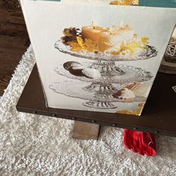 Three Clear Glass Cake Holder