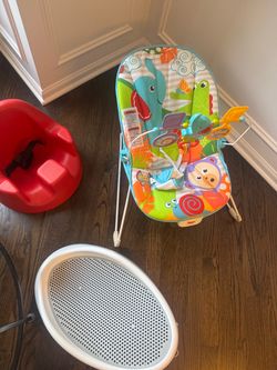 Infant items- bath, bouncer, seat