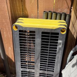 Black/yellow,  3 Tier Heavy Duty Plastic Storage (Indoor/outdoor