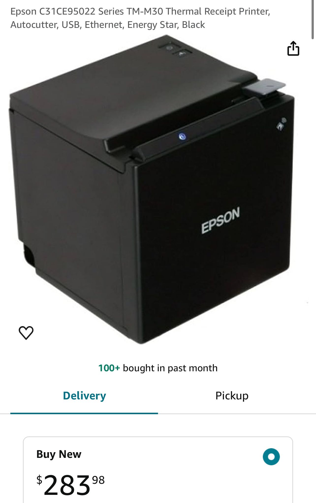 Epson Tm-m30 Thermal POS Printer$200