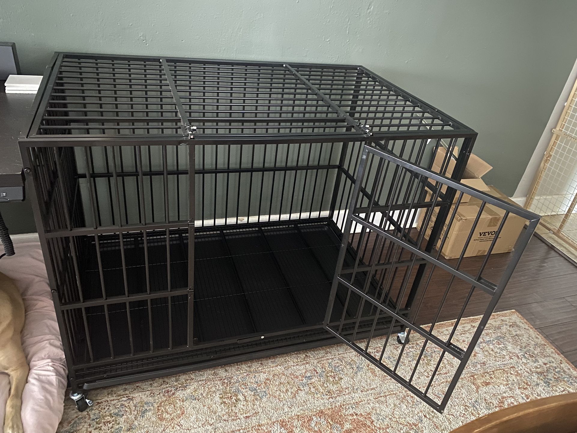 XL Dog Crate With Wheels