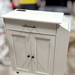 White power outlet cabinet storage on wheels