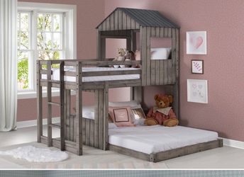 Grey bunkbed twin over full