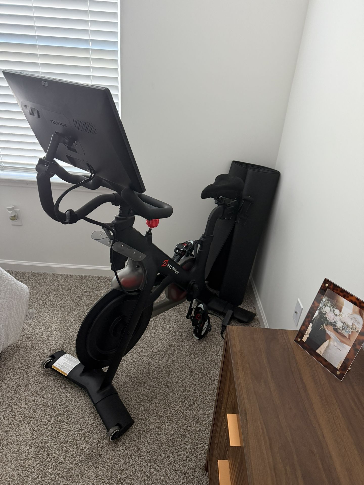 Peloton Bike + Mat + Dumbbells β Excellent Condition