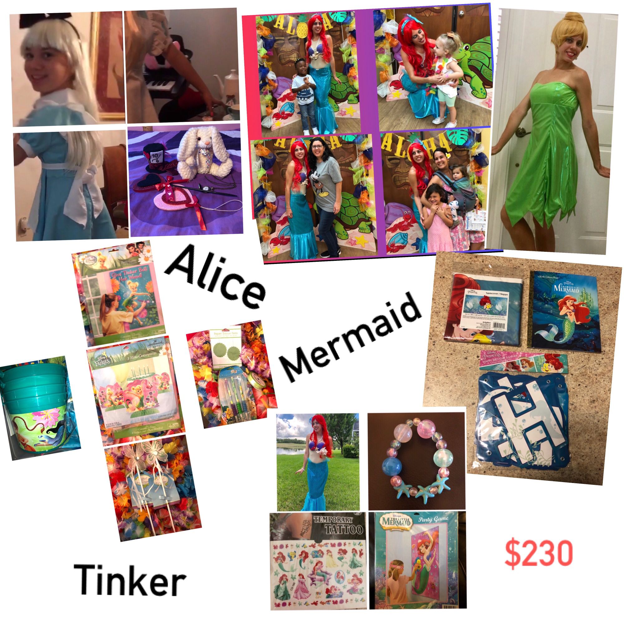 Mermaid, Tinker & Alice Costume Outfits