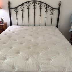 Queen Size Boxspring Mattress, And Headboard.