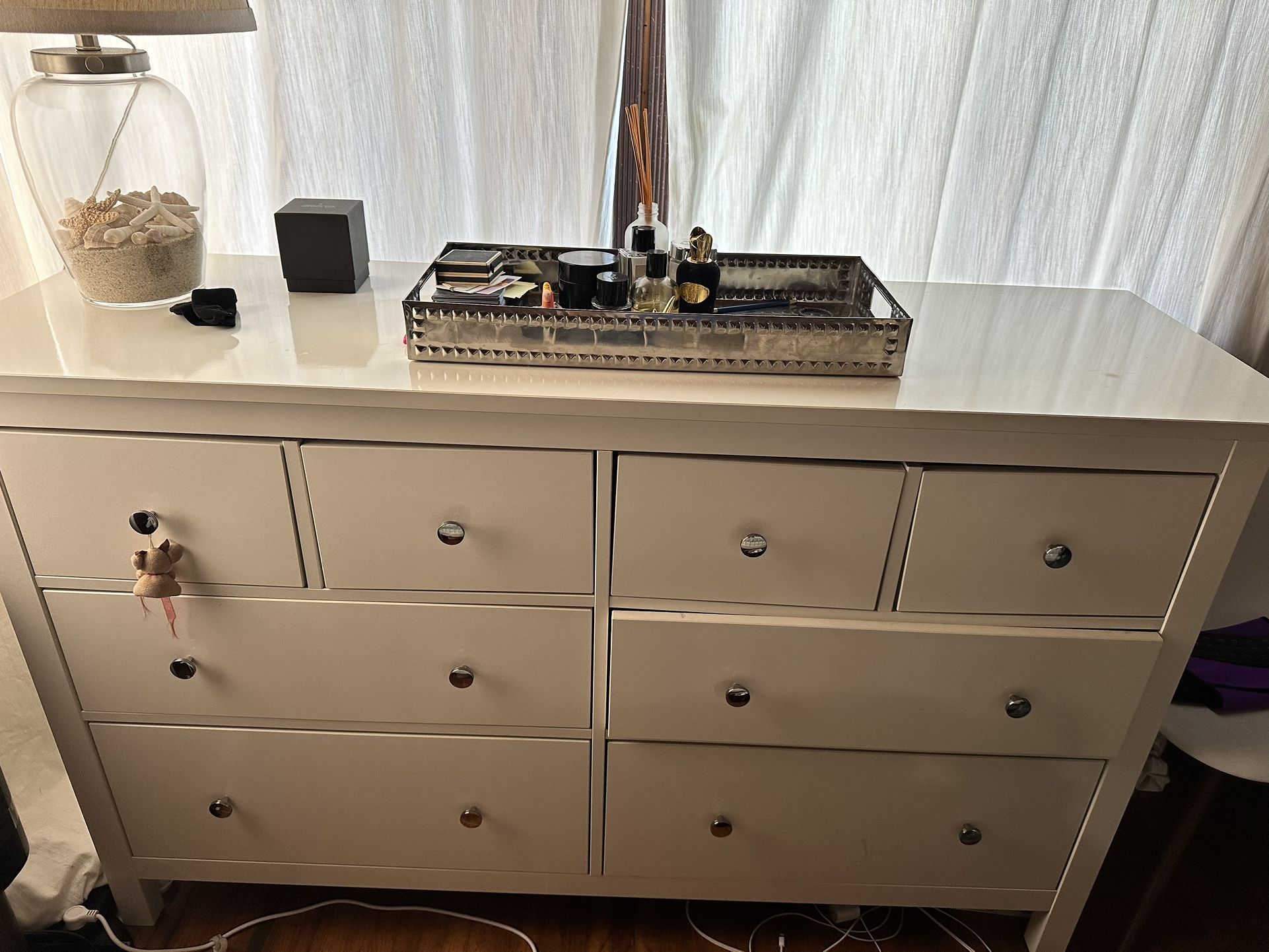 IKEA HEMNES 8-drawer dresser, white stain on